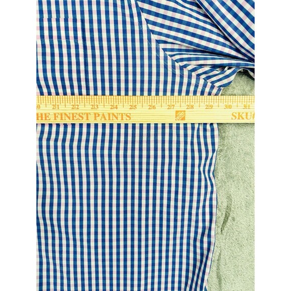 GS Easy Stretch Classic Fit Dress Shirt Men's 19 Long Sleeve Button Up Check - Picture 4 of 7